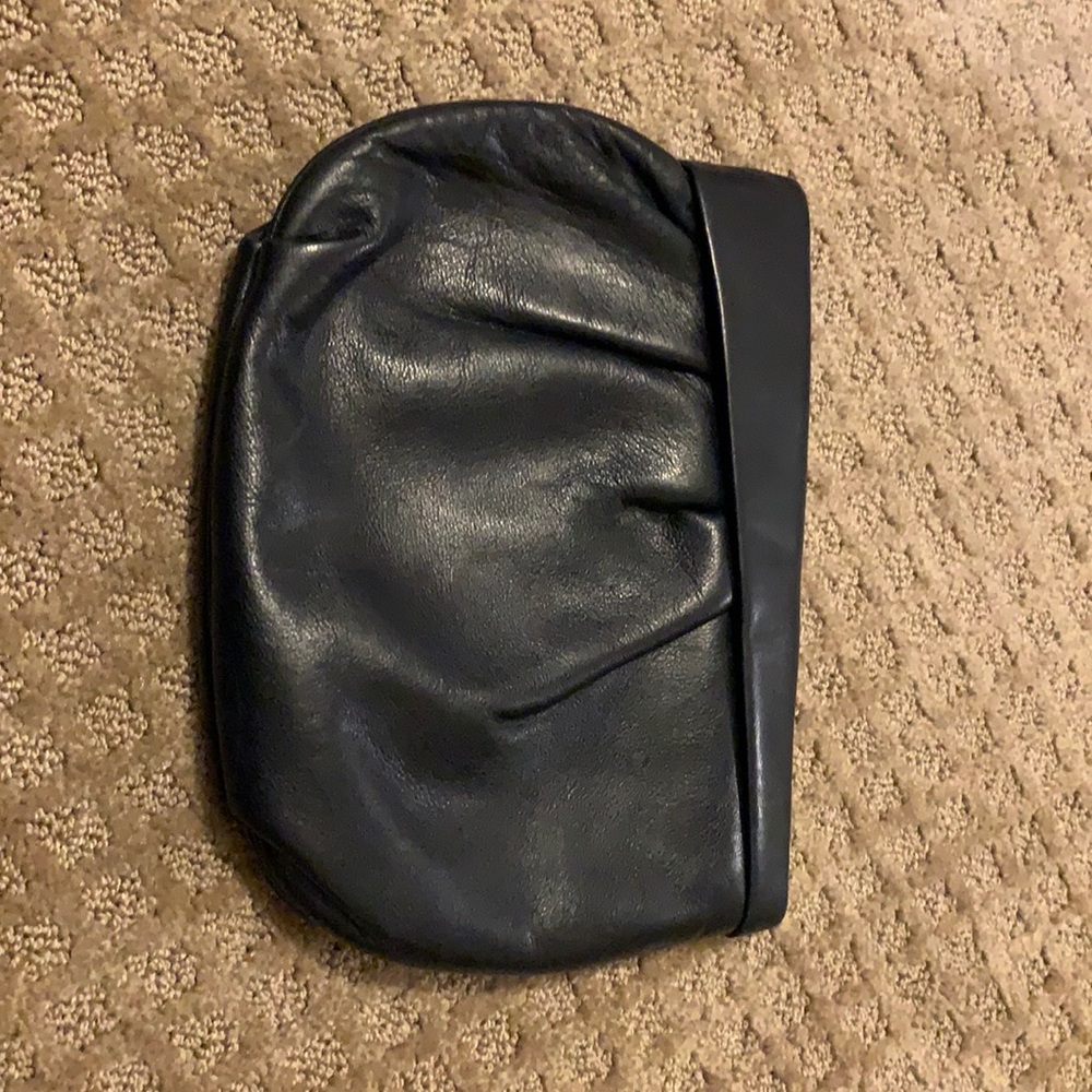 Vintage Ferragamo clutch - dark blue - leather